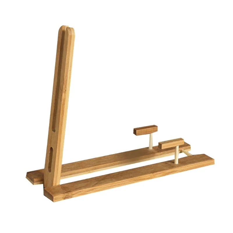 Elegant Chinese Style Bamboo Fan Stand Holder Bracket Rack for Home Office Decor