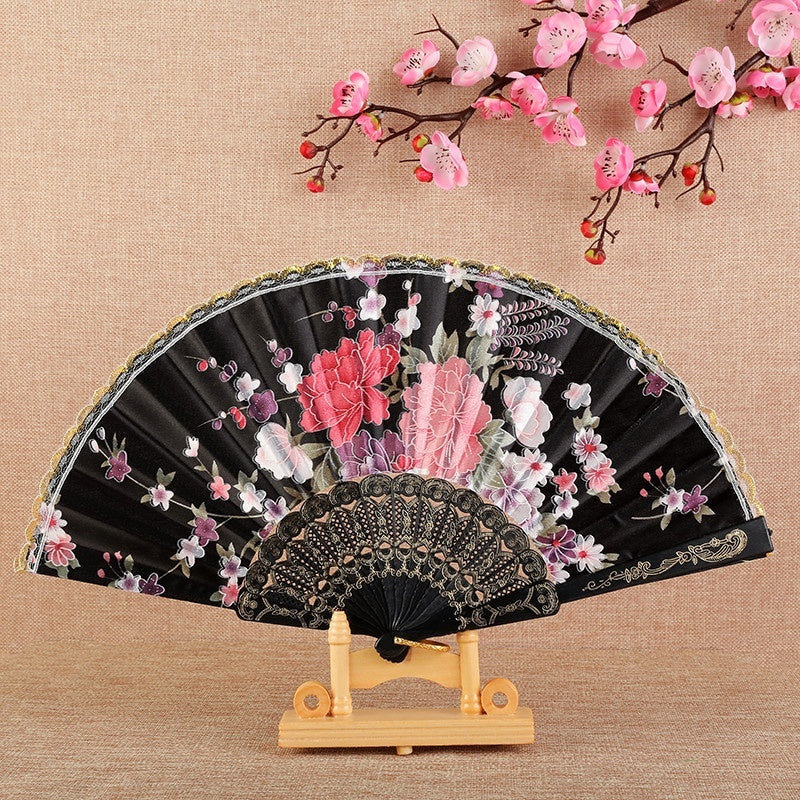Handmade Silk Chinese Dance Fan with Tassel