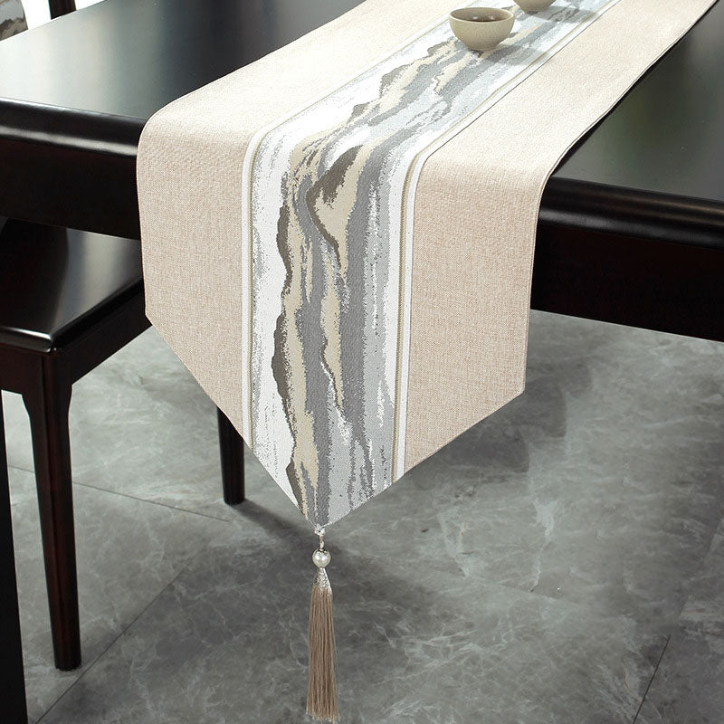 Chinese Style Table Runner Solid Linen Cotton Cover Waterproof