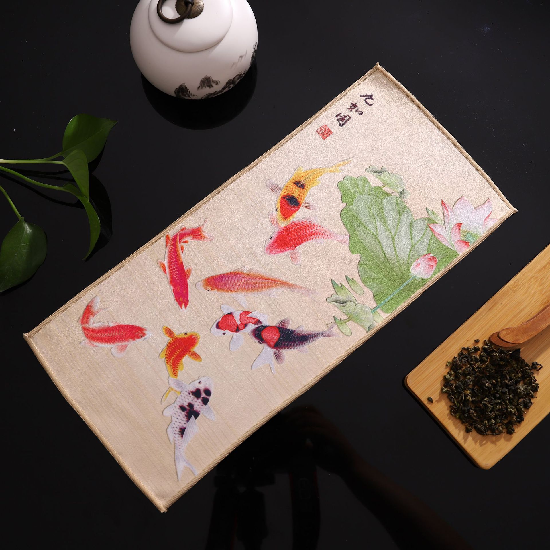 Deerskin Chinese Velvet Painted Zen Absorbent Tea Towel Cloth