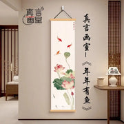 Everything Goes Well Zen Tapestry Wall Hanging,  Vertical Scroll Ink Painting for Corridor Tea Room Background House Decor