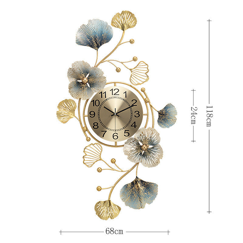 The Golden Grove: Ginkgo Leaf Silent Wall Clock