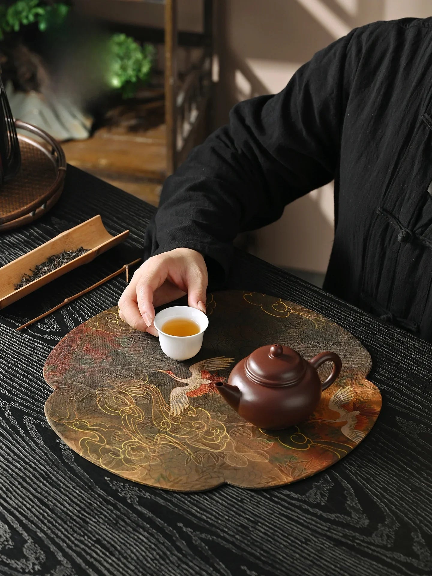 Handmade Chinese Zen Cloud Silk Tea Table Mat – Asian Home Decor