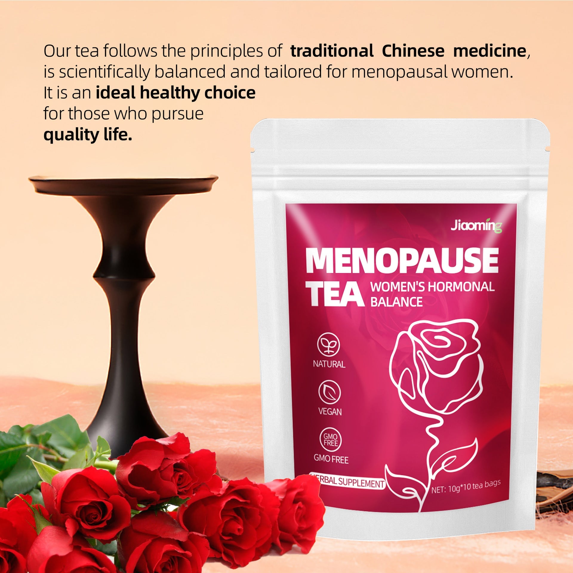 Women’s Menopausal Flower Bag Tea – Herbal Comfort Blend (10 Bags)