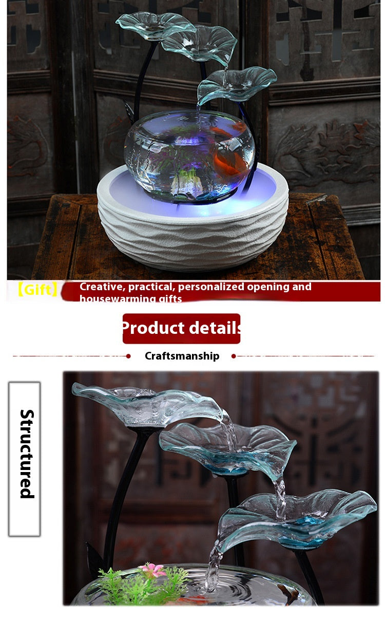Desktop Water Fish Tank & Bonsai Ornament – Asian Home Decor