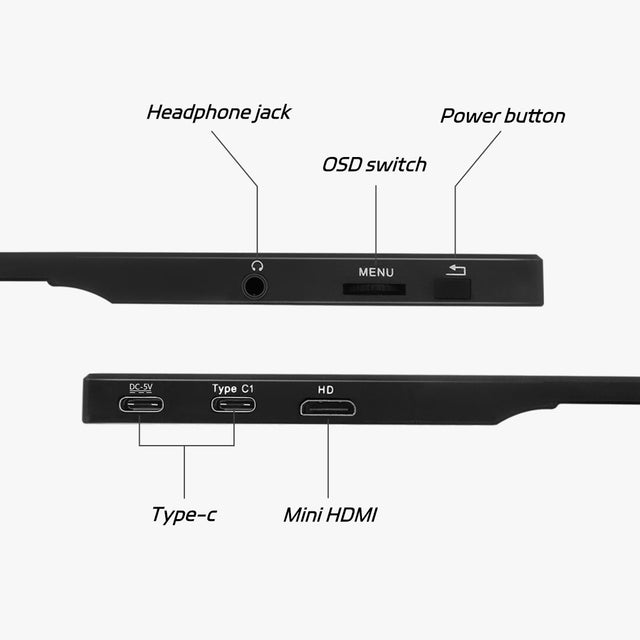 ReHisk RE-15.6FC - 15.6'' FHD 1080P Portable Monitor With Full Cover