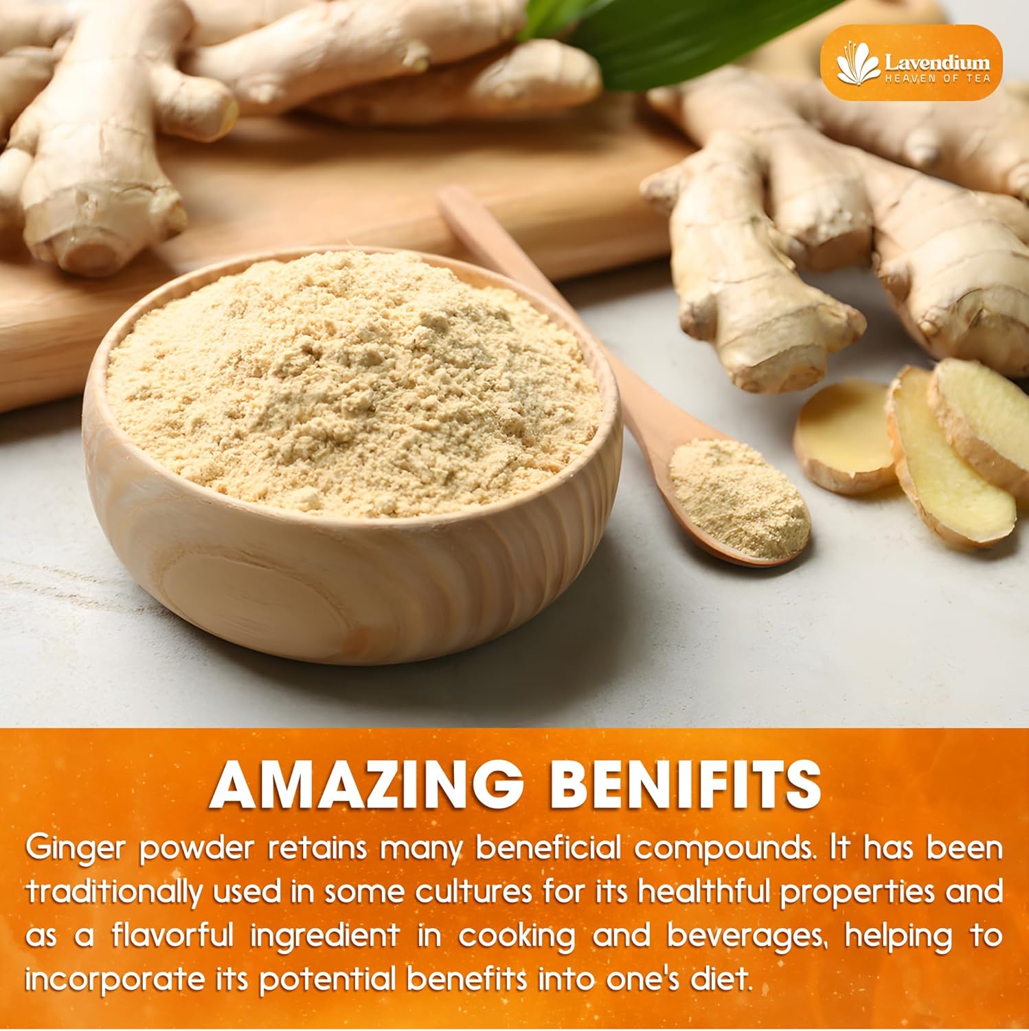 Premium Ginger Powder – Ground Ginger Root – Pure, No Additives – Ideal for Cooking, Baking, Smoothies, and Spice Blends