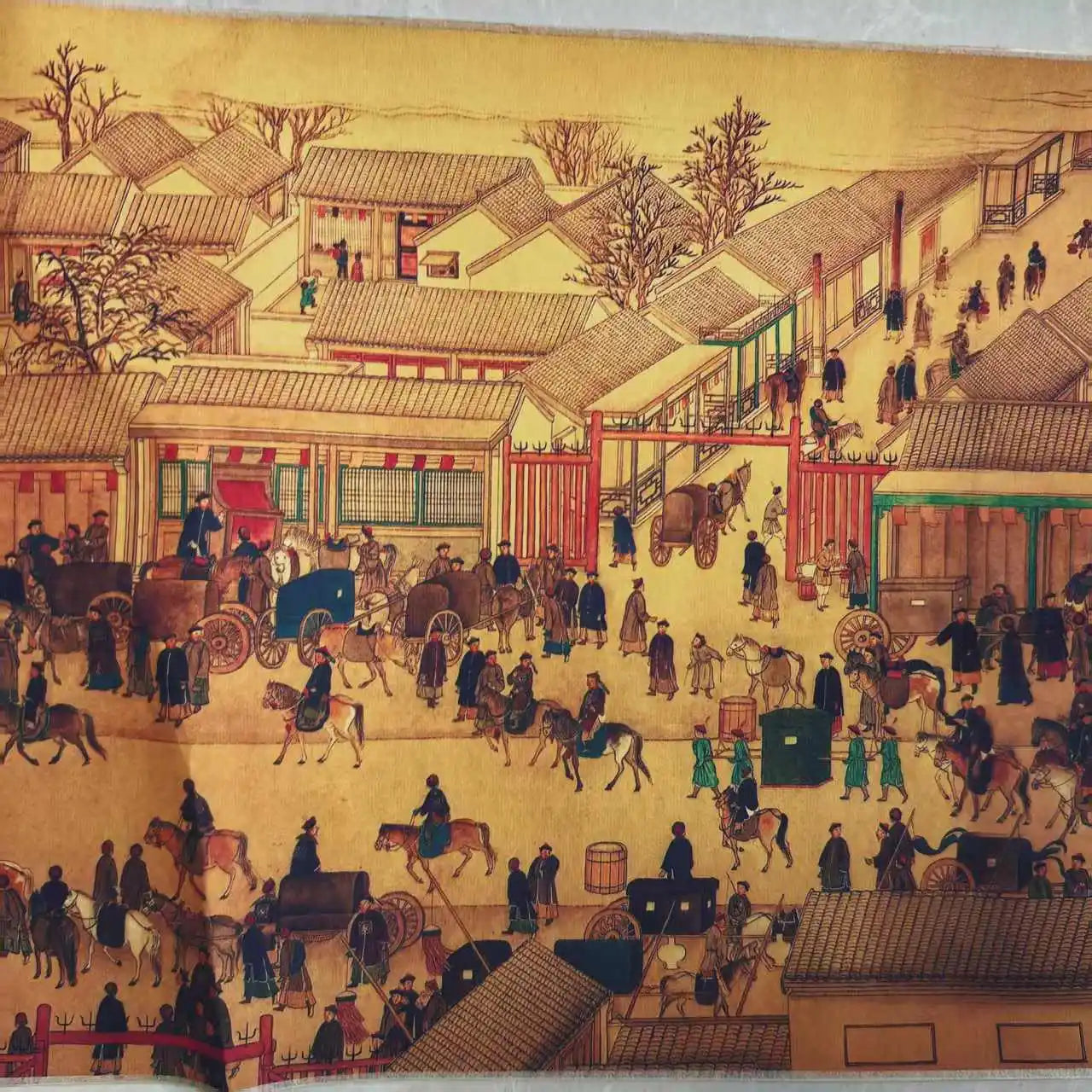 Xu Yang–Style “Five Star Continuous Bead” Chinese Long Scroll Painting