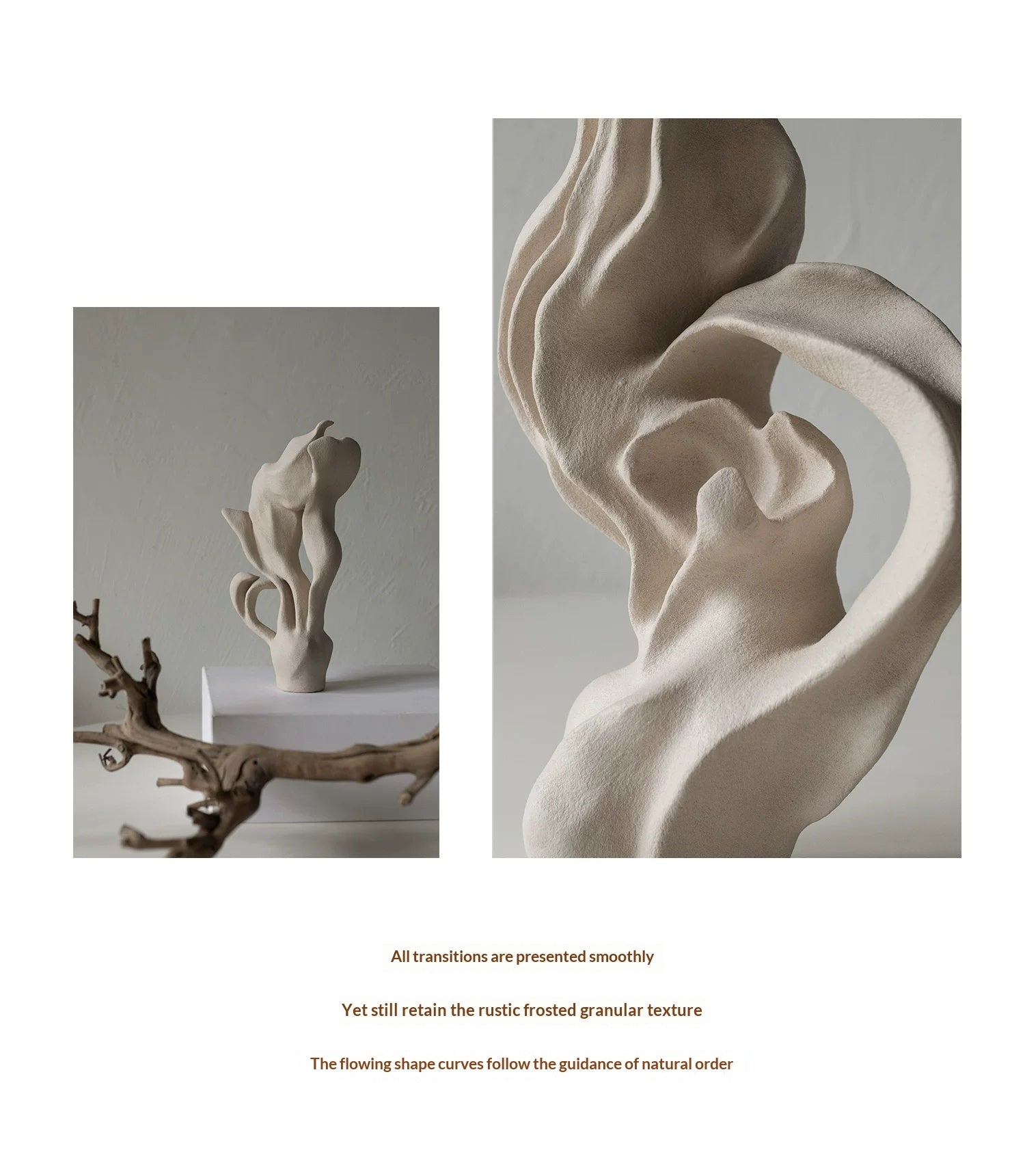 Handcrafted Wabi‑Sabi Ceramic Art Vase – Minimalist White Porcelain Sculpture