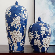 Chinese-style Decorative Blue-and-white Porcelain Vase With Gold Accents