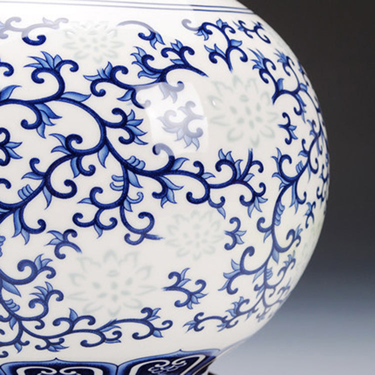 Chinese Porcelain Vase with Blue and White Flowers or Branches