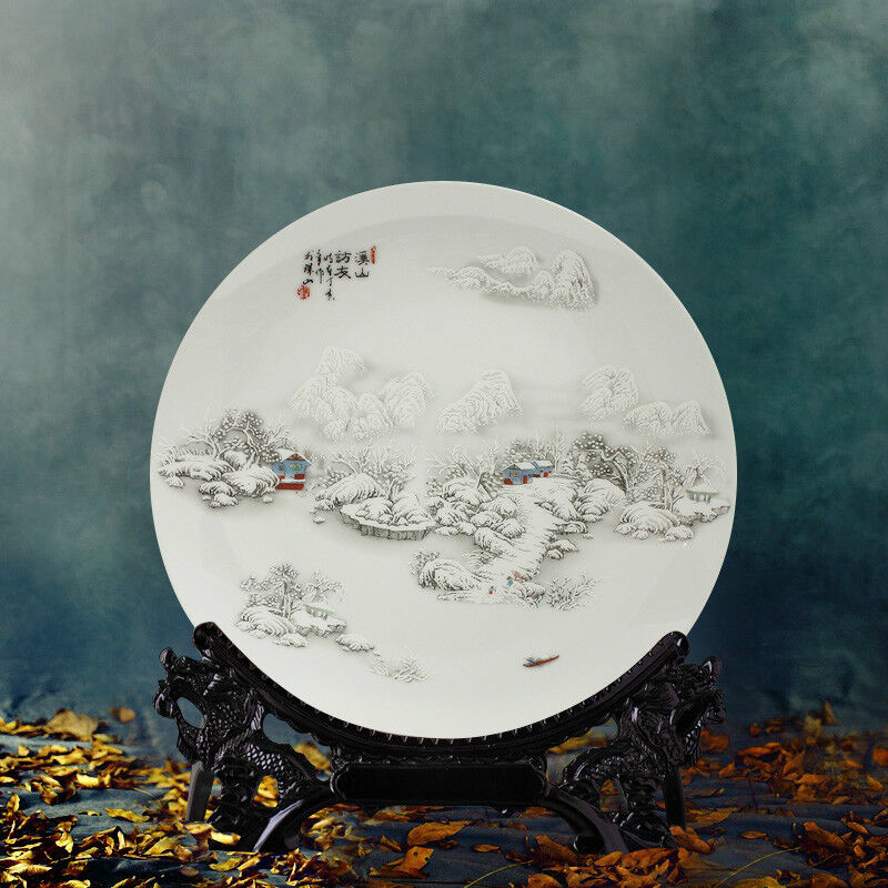 Ceramic Hanging Plate – Office & Living Room Asian Home Decor