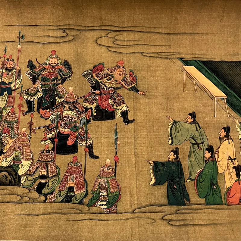 “Everlasting Regret Song” Scroll – After Qiu Ying | Long Chinese Character Painting