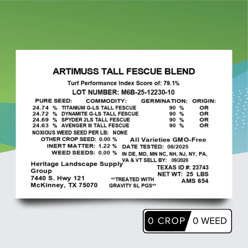 Artimuss Tall Fescue Grass Seed
