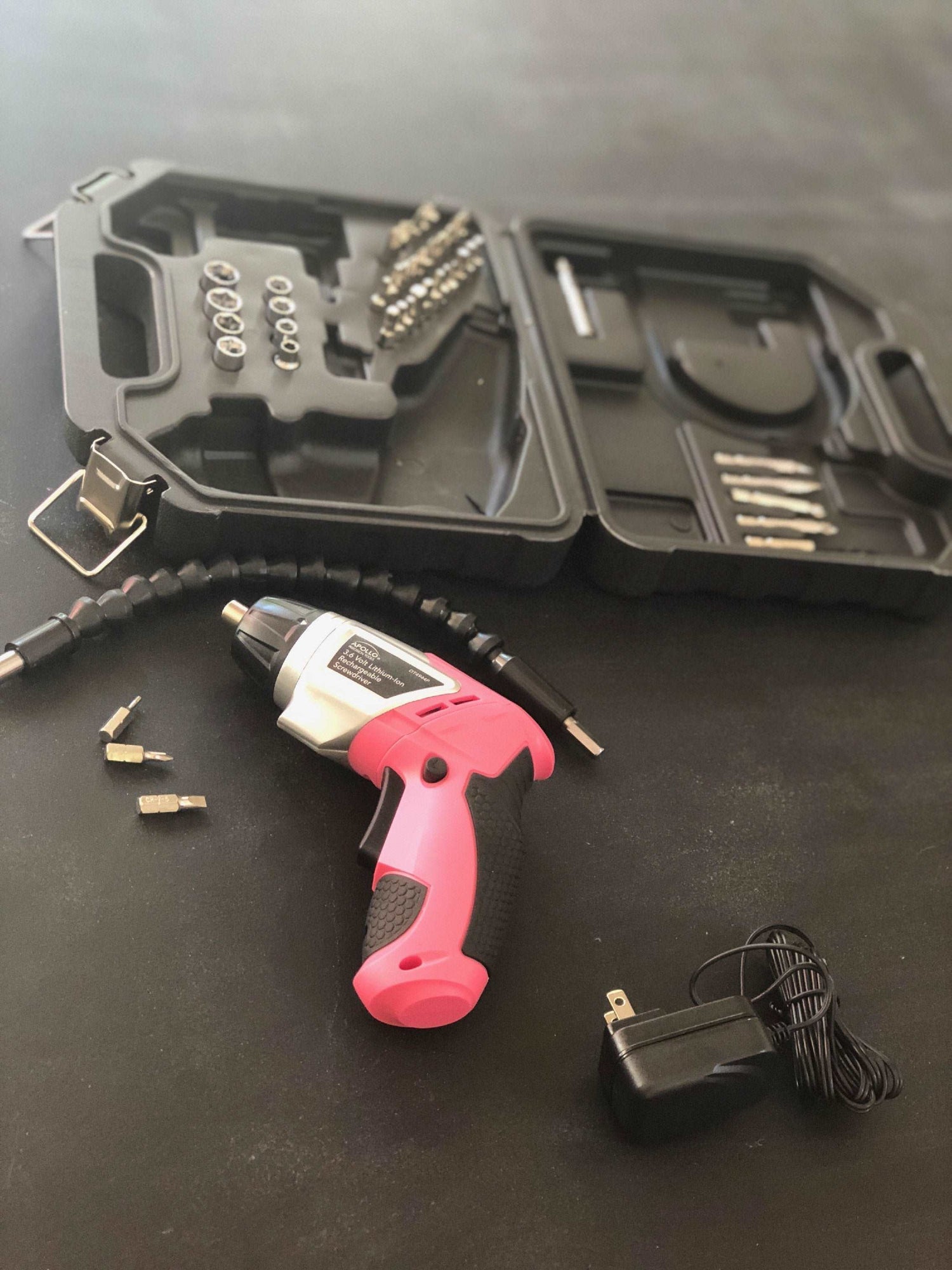 3.6 Volt Lithium-Ion Rechargeable Screwdriver with 45 Piece Accessory Set - Pink DT4944P