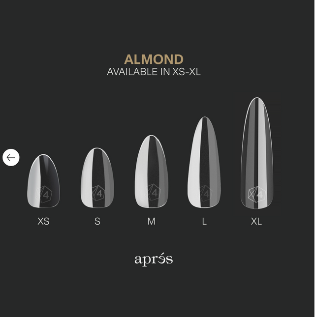 Apres Natural Extension Tip Box ALMOND 600pcs All sizes