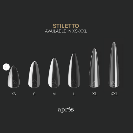 Apres Natural Extension Tip Box STILETTO 600pcs All sizes