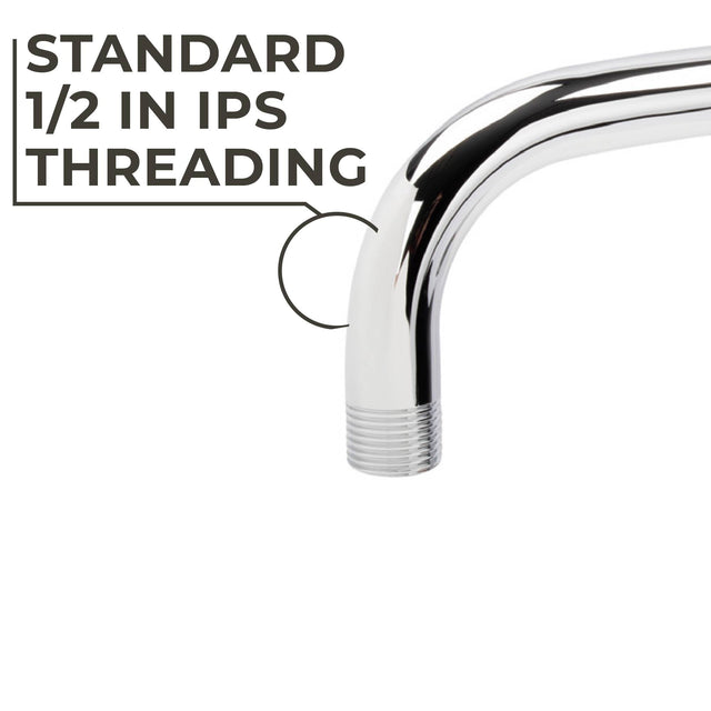 12 in. L-Shaped Shower Head Extension Arm (Chrome Finish)