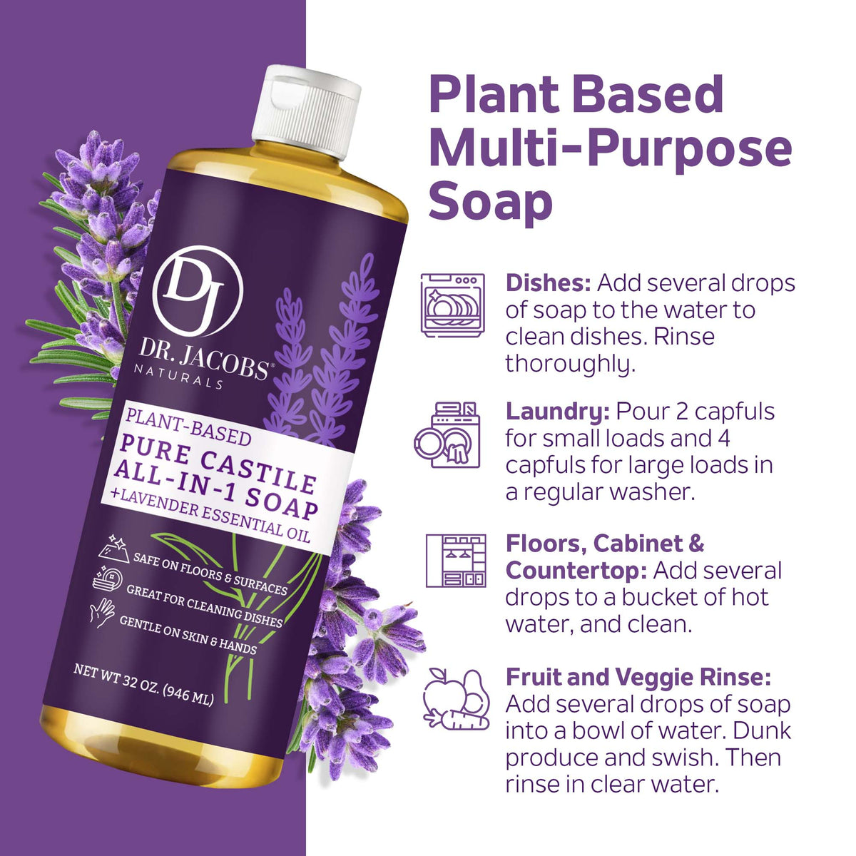 Lavender All in 1 Castile Soap - Thin Formula