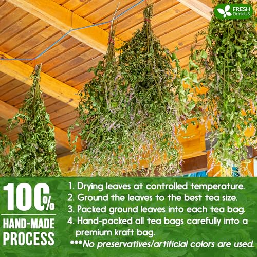 Cooling Heart & Mood Soother Duo, Hibiscus Flower & Spearmint Leaf Herbal Tea Bags, 100% Natural & Pure Flowers and Leaves, No Sugar, No Caffeine, No Gluten, Vegan – Herbal Beverage