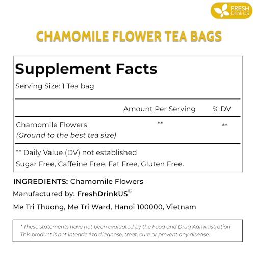 Smooth Sleep & Digest Duo, Chamomile Flower & Fennel Seed Herbal Tea Bags, 100% Natural & Pure Flowers and Seeds, Eco-Conscious & Biodegradable Tea Bags, No Sugar, No Caffeine, No Gluten, Vegan – Herbal Beverage