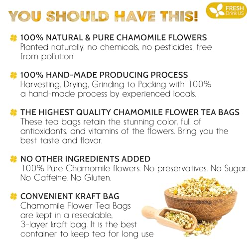 Smooth Sleep & Digest Duo, Chamomile Flower & Fennel Seed Herbal Tea Bags, 100% Natural & Pure Flowers and Seeds, Eco-Conscious & Biodegradable Tea Bags, No Sugar, No Caffeine, No Gluten, Vegan – Herbal Beverage