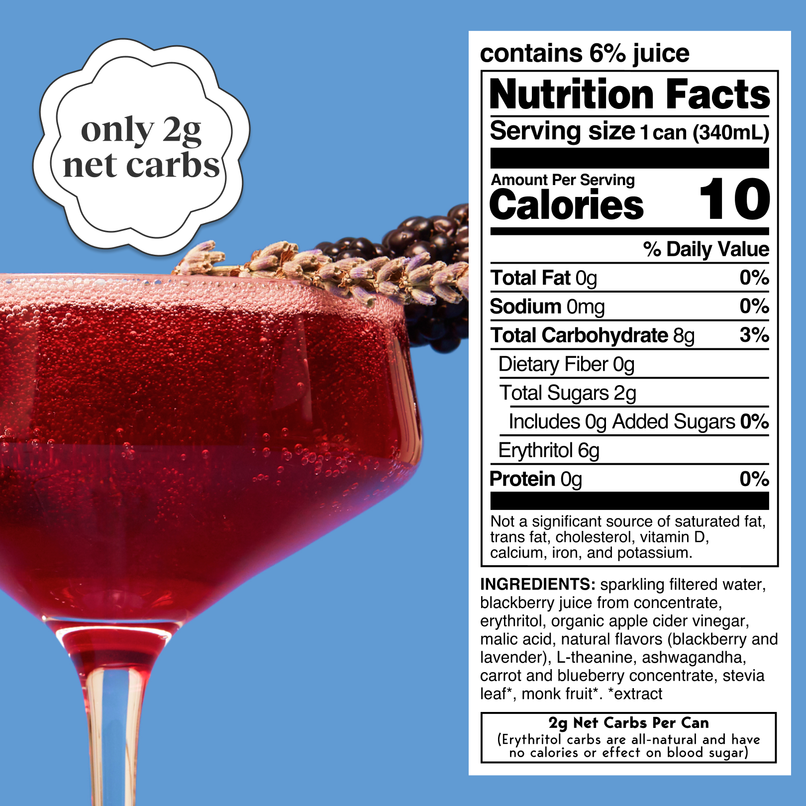 blackberry lavender (botanical soda | 12 pack)