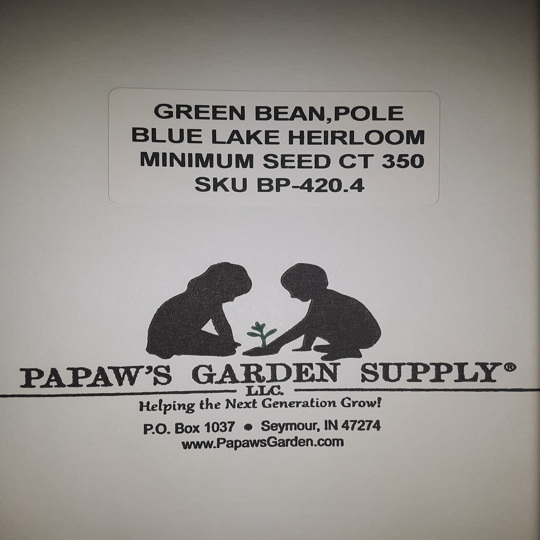 Heirloom Blue Lake Pole Bean Seeds