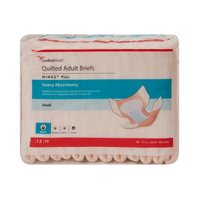 Cardinal Health Wings Plus Quilted Adult Briefs, Heavy