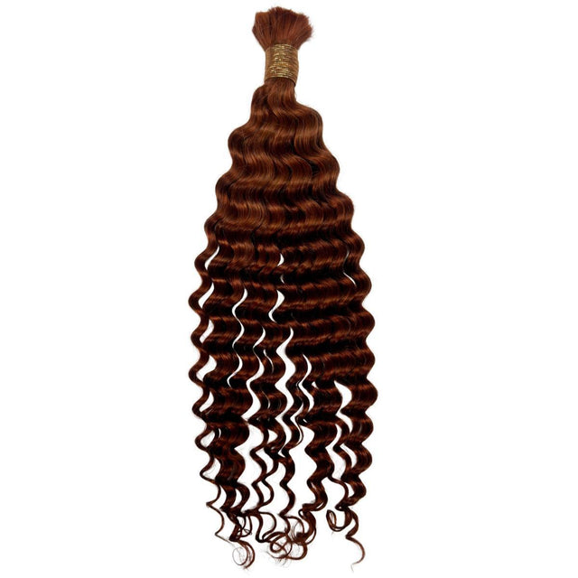 Copper Deep Wave Color 350 Bulk 100% Human Braiding Hair