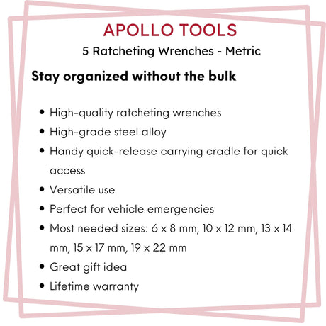 5 Ratcheting Wrenches - Metric - DT1213