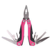 14-in-1 Pink High-Quality Pocket Multitool Pliers. Great for Outdoors, Camping, Fishing  --DT5015P
