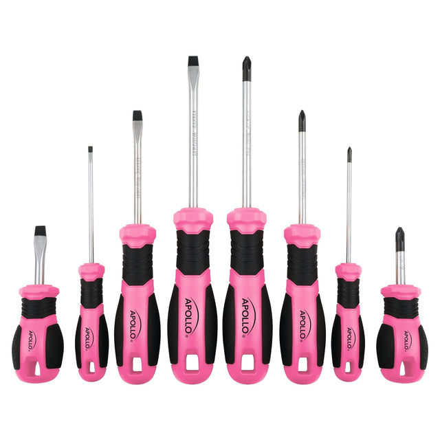 Apollo Tools 8 Pink Essential Screwdriver Set DT5018P