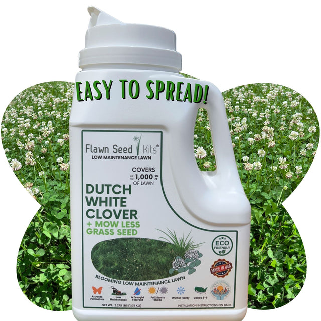 Dutch White Clover + Mow Less Grass Seed
