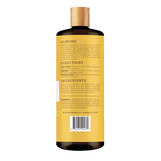 Almond Castile Body Wash (All American) 32 oz