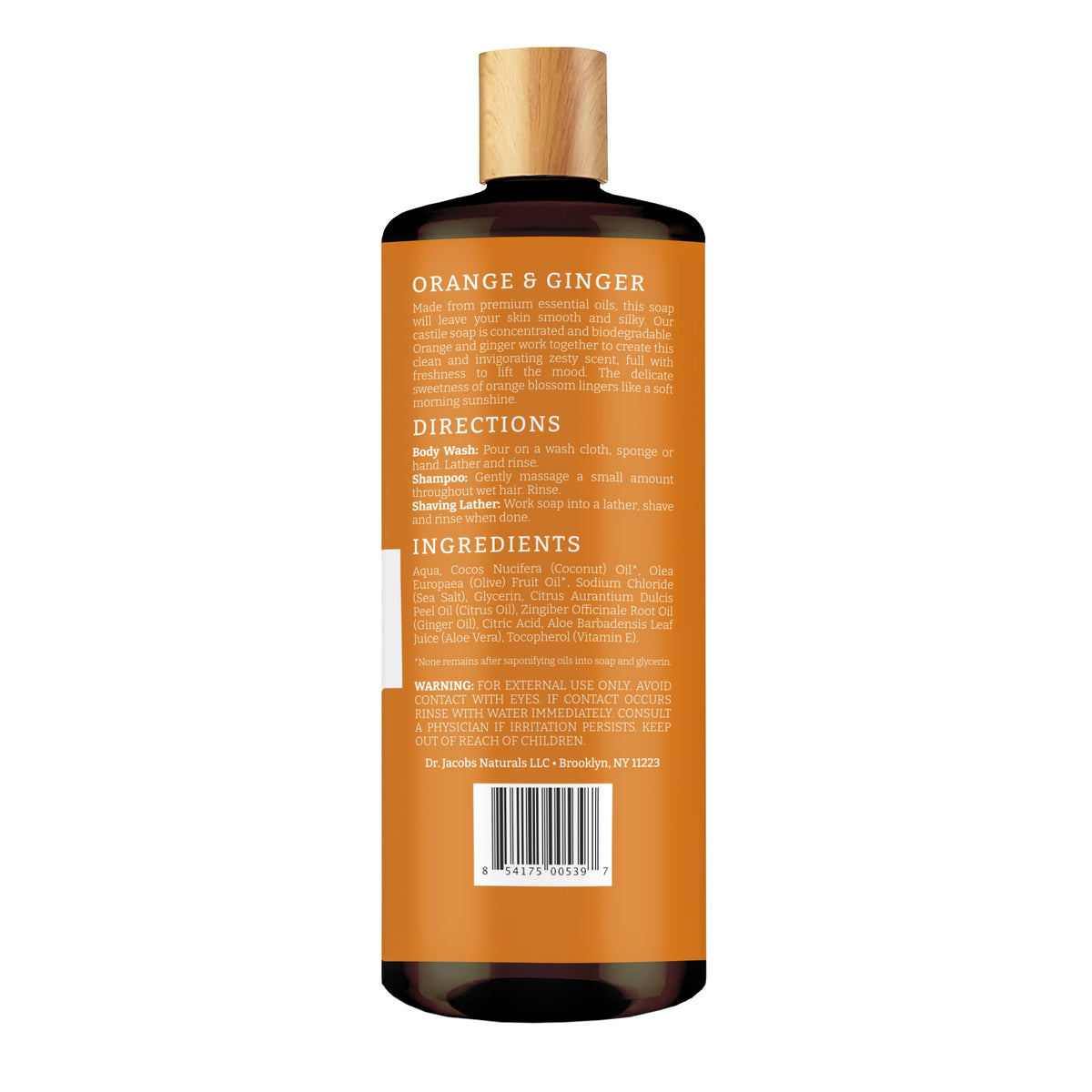 Orange & Ginger Castile Body Wash (All American)