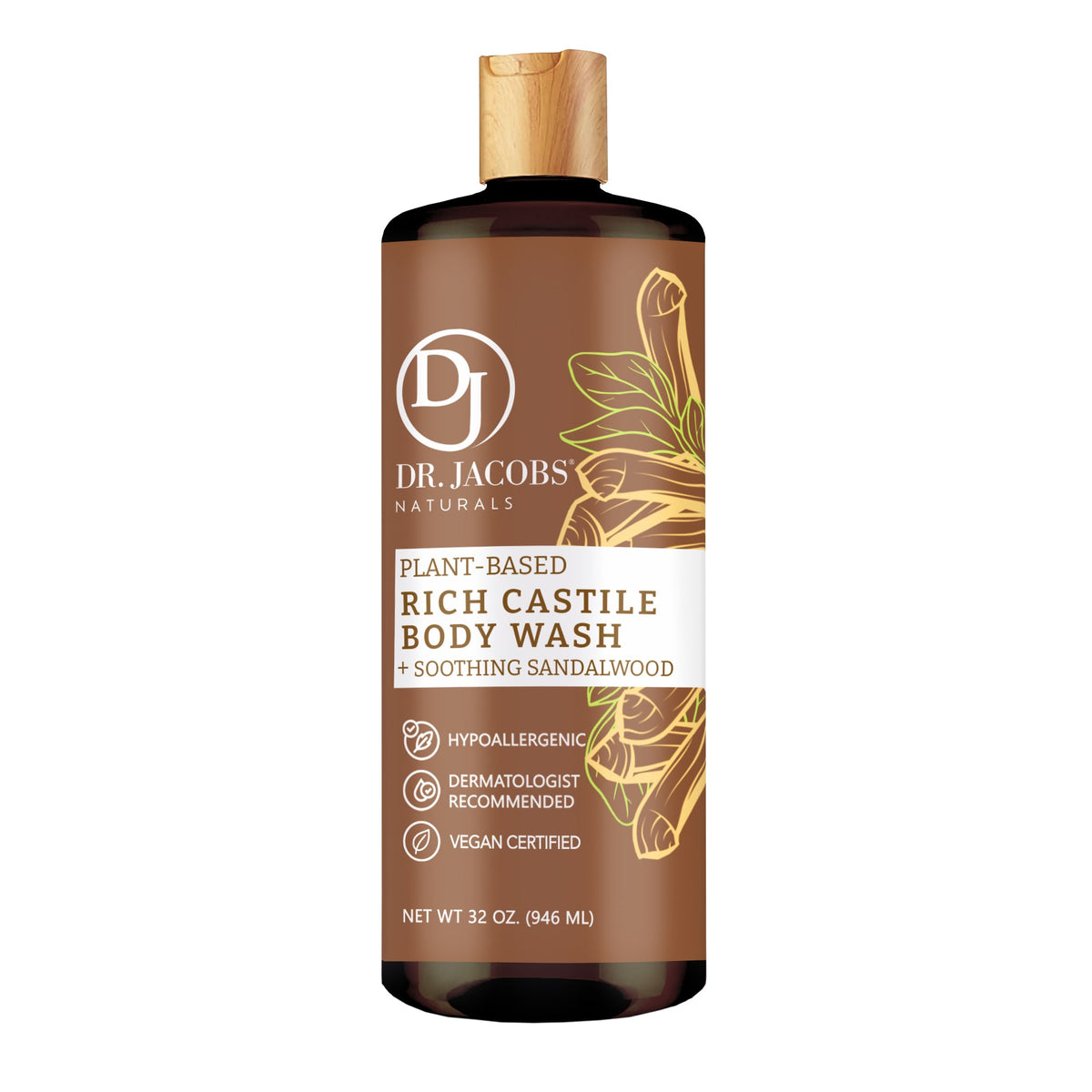 Sandalwood Castile Body Wash (All American)