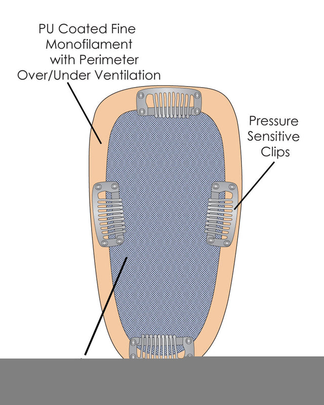 Easipart HD 12 inch (Exclusive) | Monofilament Clip-in Crown Volumizer Topper by Jon Renau