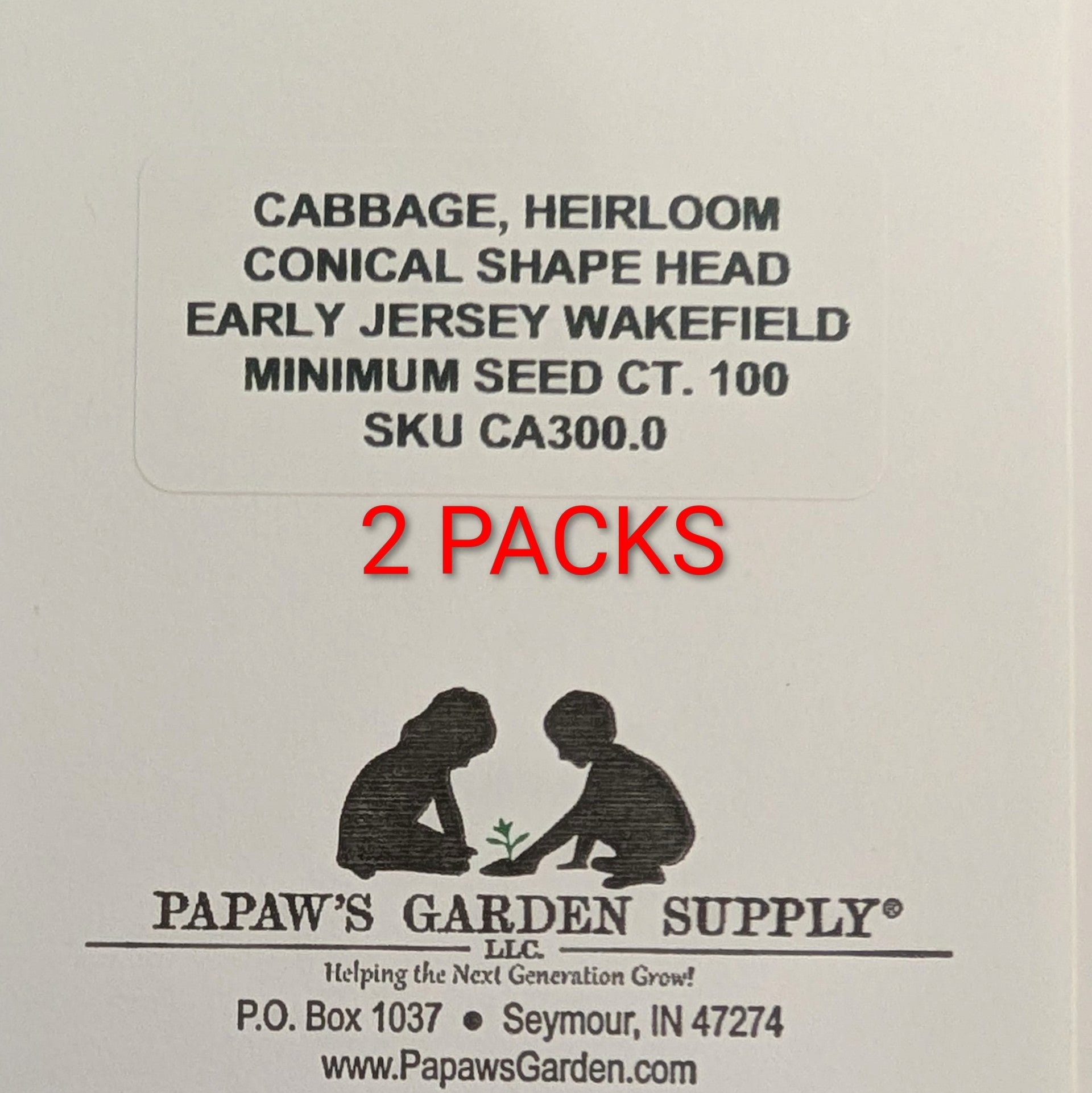Early Jersey Wakefield Heirloom Conical Head Cabbage Seeds