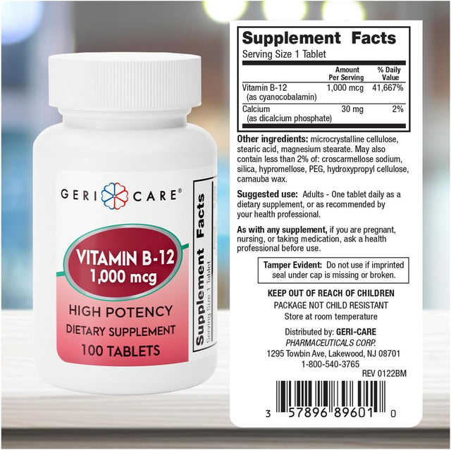 Geri-Care Vitamin B-12 Supplement, 1000 mcg