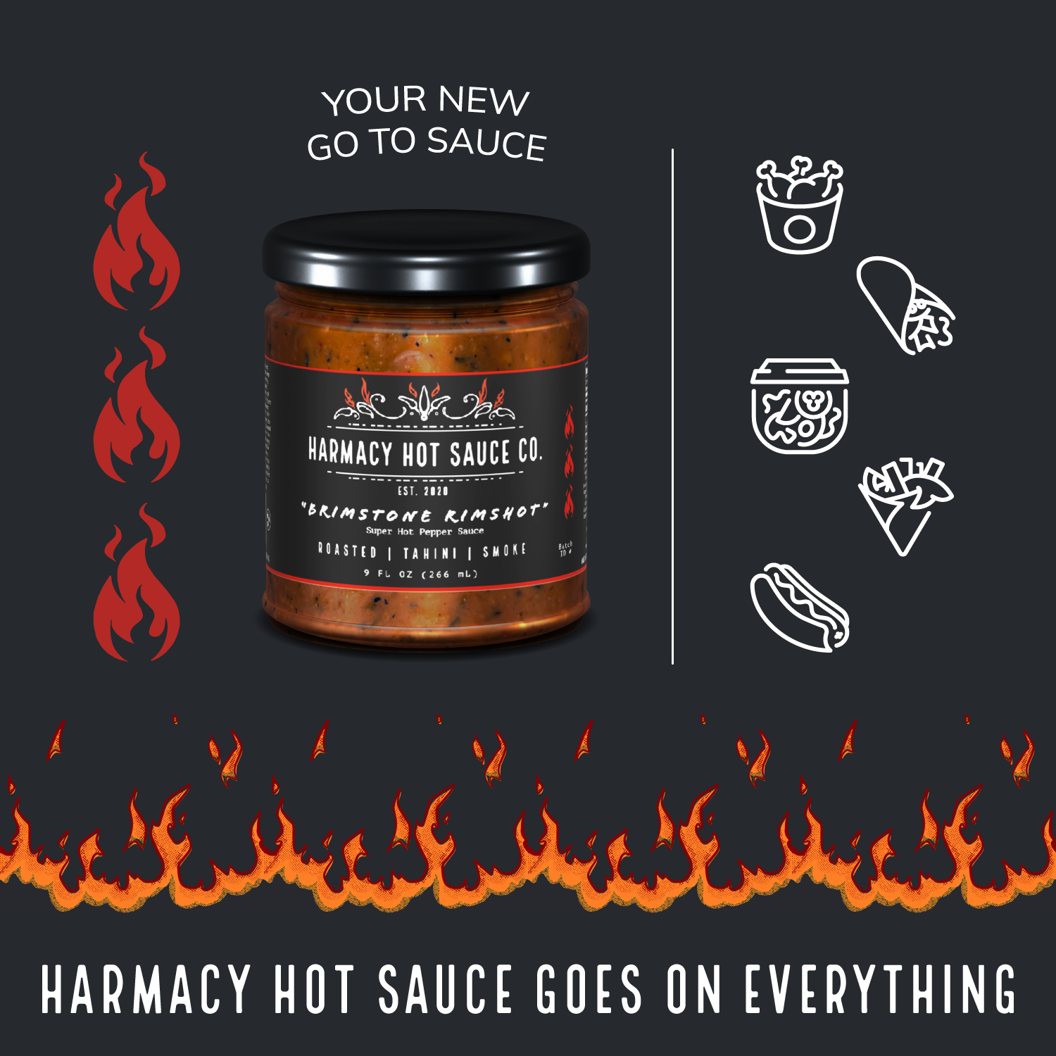 Brimstone Inferno - Extra Hot Tahini & Roasted Red Pepper (9oz)