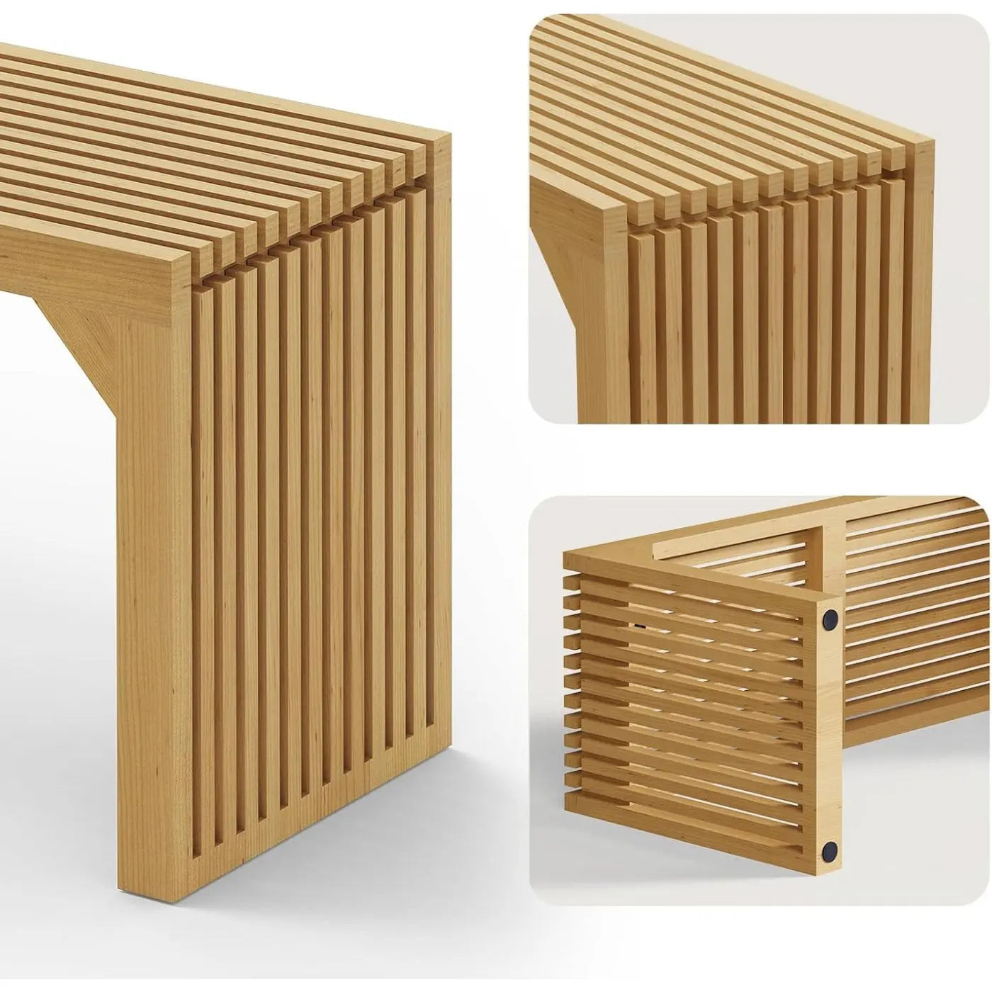 Hausvita HiKingQueens 35" Dining Bench, Indoor Wood Bench for Entryway,Living Room,Kitchen and Bedroom (Nature, Long Bench)