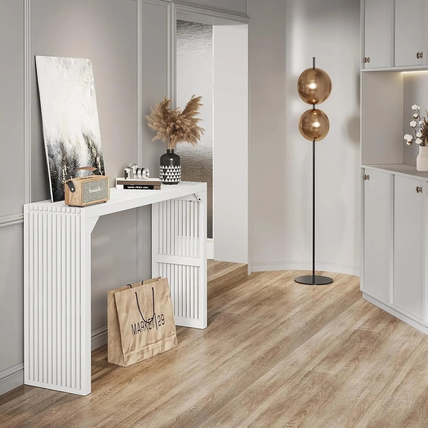 Hausvita HiKingQueens 35" Dining Bench, Indoor Wood Bench for Entryway,Living Room,Kitchen and Bedroom (Nature, Long Bench)