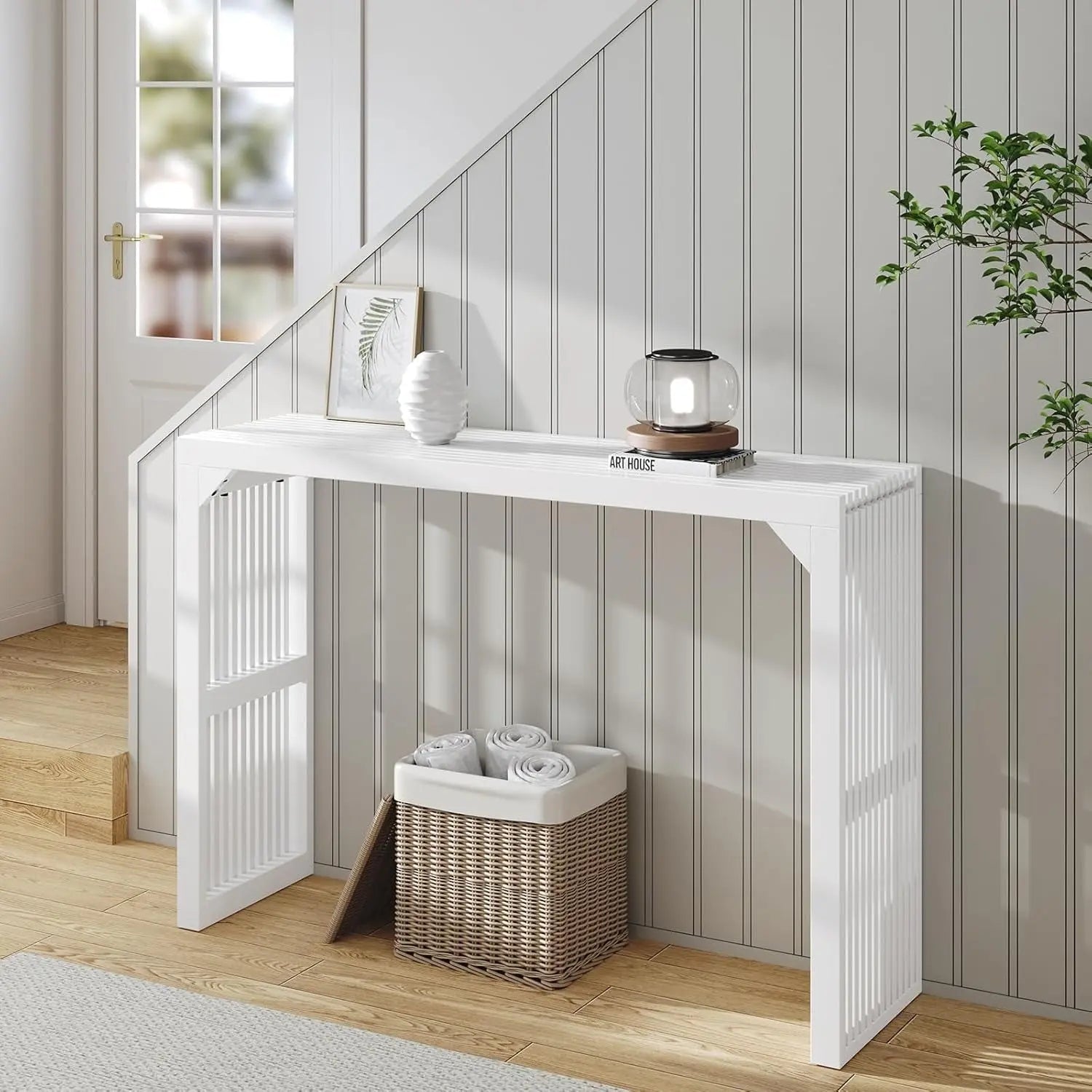 Hausvita HiKingQueens 35" Dining Bench, Indoor Wood Bench for Entryway,Living Room,Kitchen and Bedroom (Nature, Long Bench)