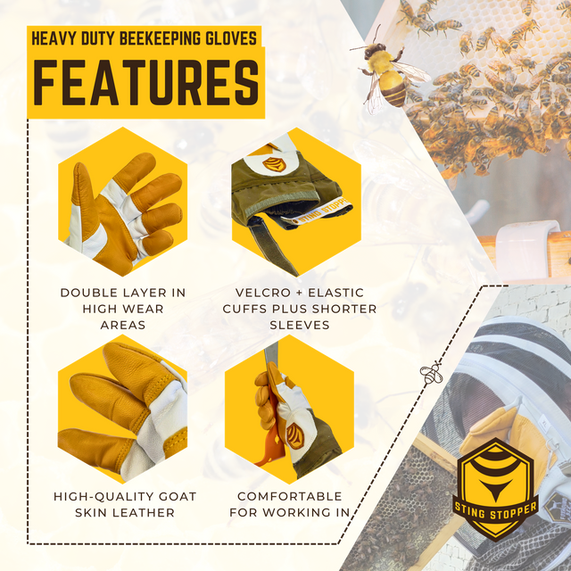 Heavy Duty Goat Skin Beekeeping Gloves