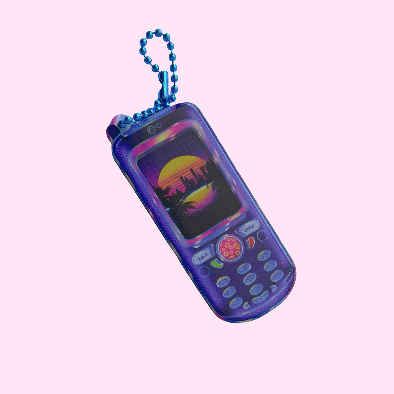 Nakia Skyline Vaporwave 3D Acrylic Keychain - FLASH SALE!
