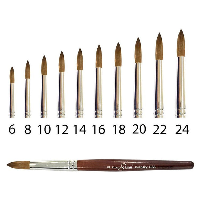 Kolinsky Acrylic Brush - Brown Handle