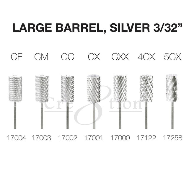 Cre8tion Carbide Large Barrel, 3/32" - SILVER