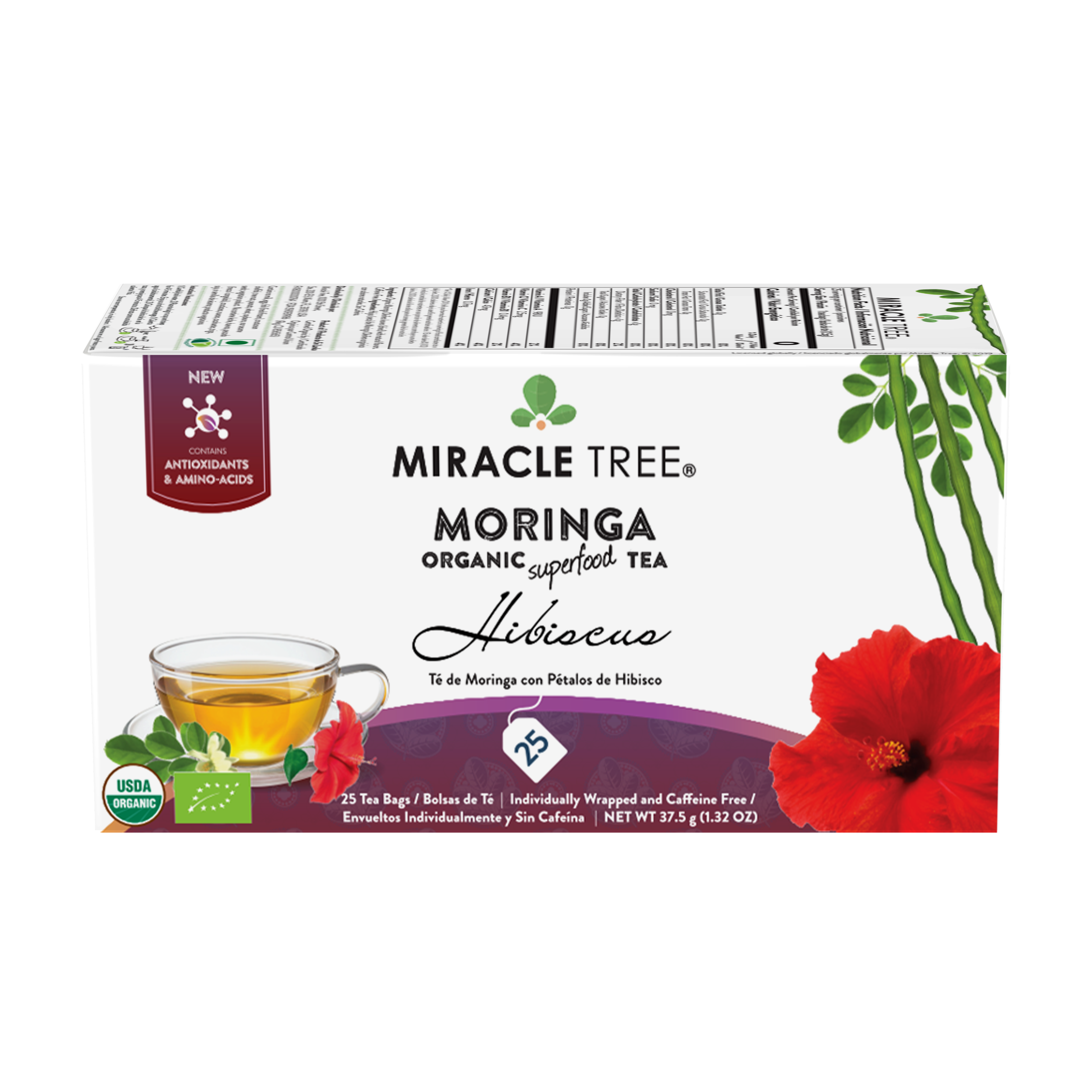 Organic Moringa Tea, Hibiscus