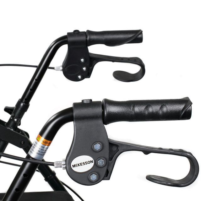 McKesson Lightweight 4 Wheel Rollator Walker, Black